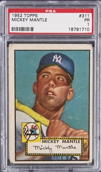1952 Topps #311 Mickey Mantle Rookie Card – PSA PR 1